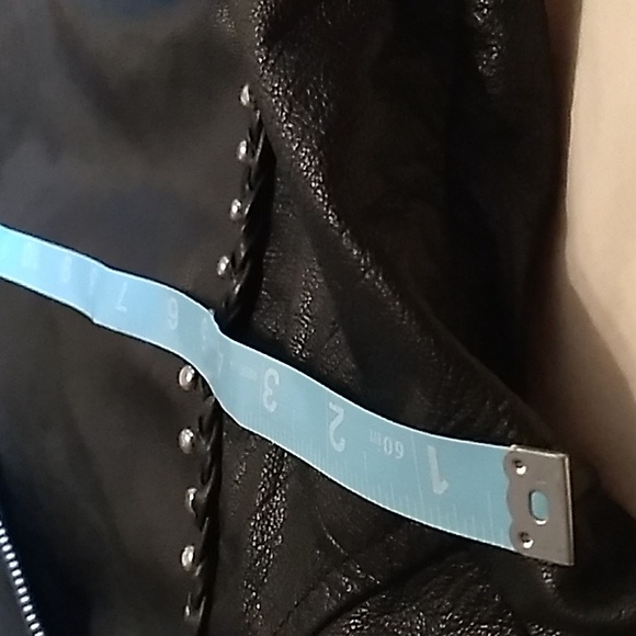 Women's black 2XL Leather motorcycle jacket - Picture 8 of 12